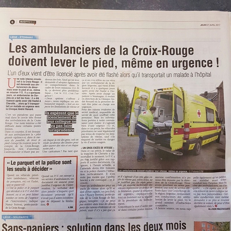 Liège: un ambulancier Croix-Rouge viré pour excès de vitesse! 18156110