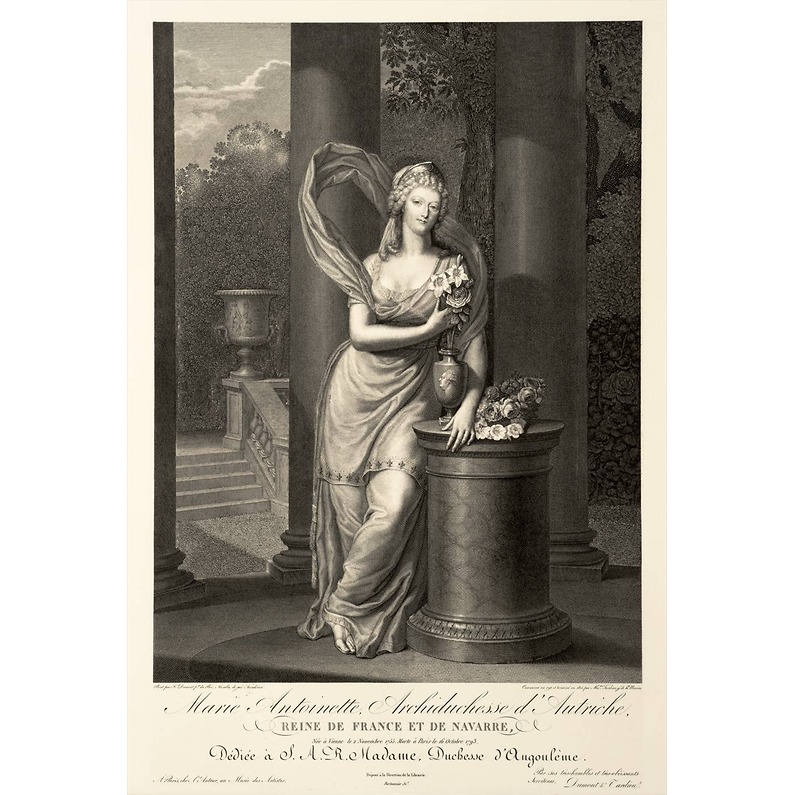 Portraits de Marie-Antoinette costumée à l'antique, ou en vestale, par et d'après F. Dumont 1359_x11