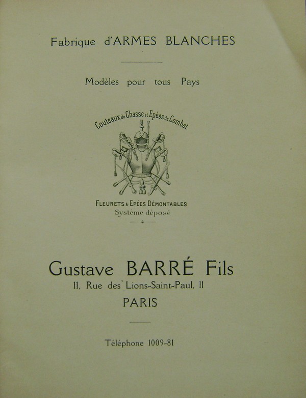 Sabre fantaisie d'adjudant d'infanterie du fourbisseur G. Barré Dsc02049