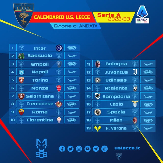 CALENDARIO PARTITE SERIE A STAGIONE 2022/2023 124