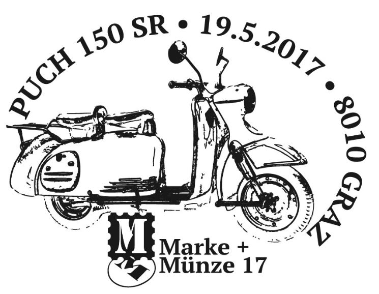 Sondermarke „PUCH 150 SR“ Serie „Motorräder“ Stempe13