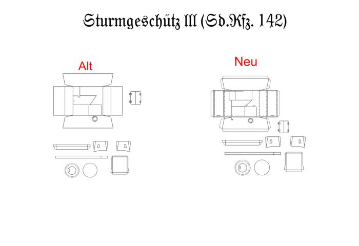 Restaurierung Sturmgeschütz III/ ziemlich alter Bogen von EtB Modell St_210