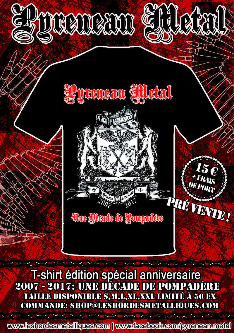 T Shirt anniversaire Pyrenean Metal: Une decade de pompadère Flyer_11