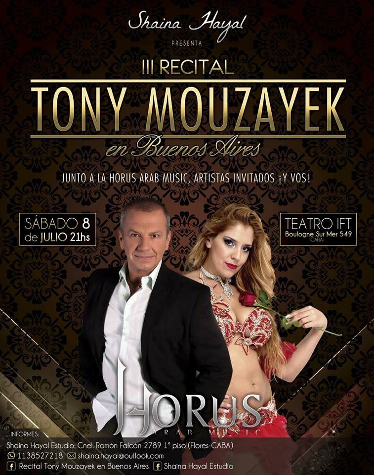 III RECITAL TONY MOUZAYEK EN BUENOS AIRES CON LA HORUS ARAB MUSIC. Aviso_14