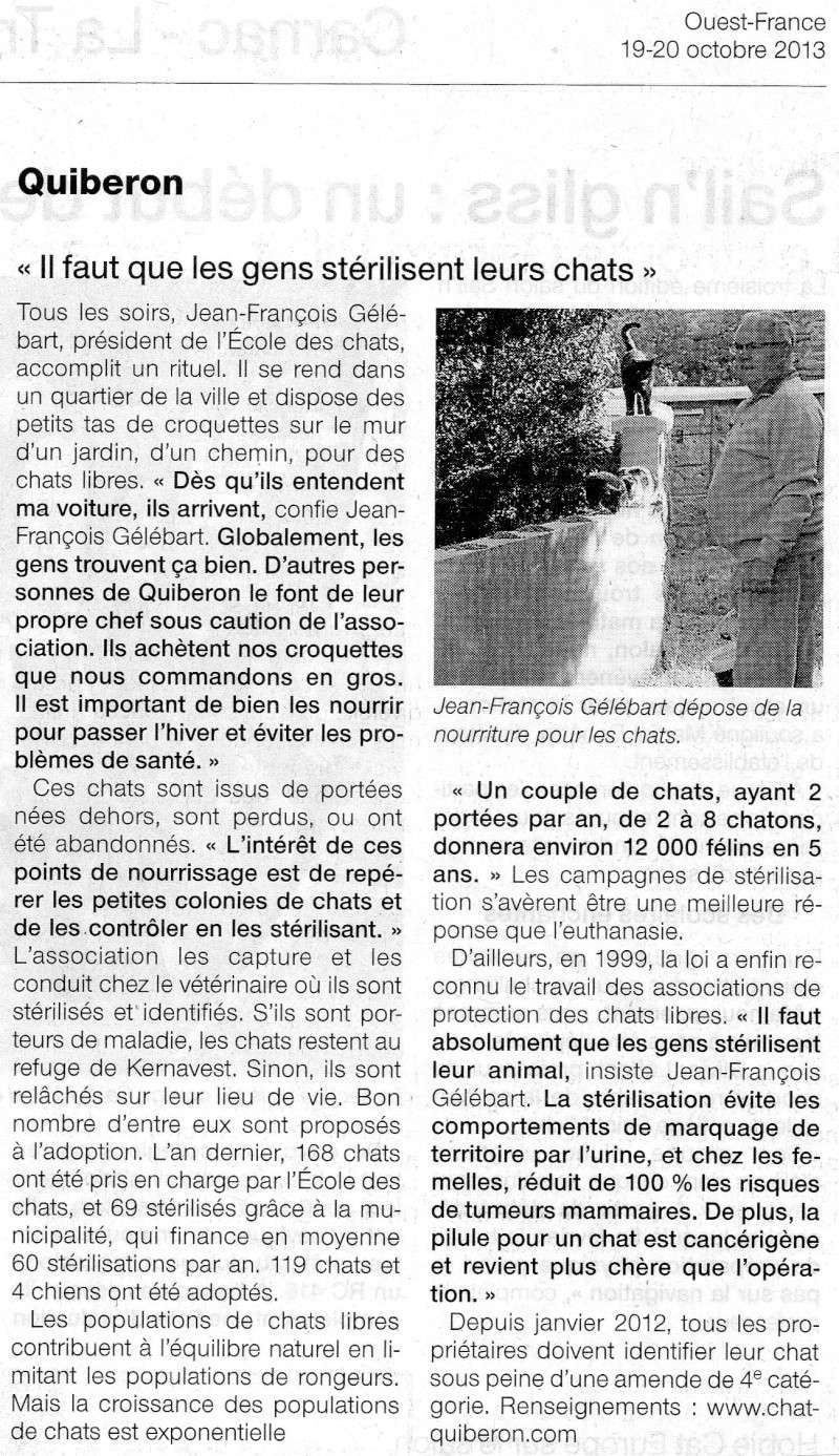 Article paru dans le Ouest France du 19 octobre 2013 Img01510