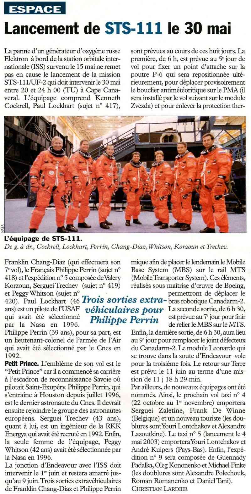 Philippe Perrin - 9ème français dans l'espace Doc17910