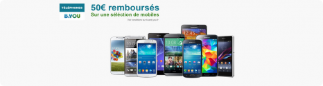 B&YOU propose un remboursement de 50€ sur 10 smartphones 13988710