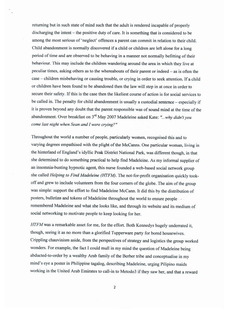 INSIDE THE MCCANNS’ PRIVATE INVESTIGATION – Disclosures by Gary Hagland, a money laundering expert hired by Brian Kennedy Haglan11