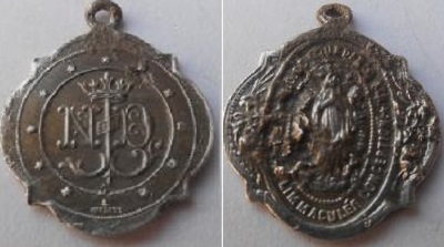 Médaille Immaculée Conception - "ND" Notre-Dame-de-Lourdes - fin XIX/voire début XXème 11797410