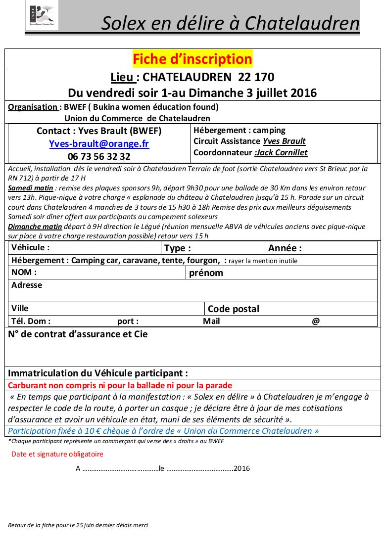 2ème Solex en Délire - Chatelaudren - 6 au 9 Juillet 2017. Inscri14