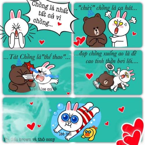 Gấu Brown và thỏ Cony đối thoại tình yêu 60287010
