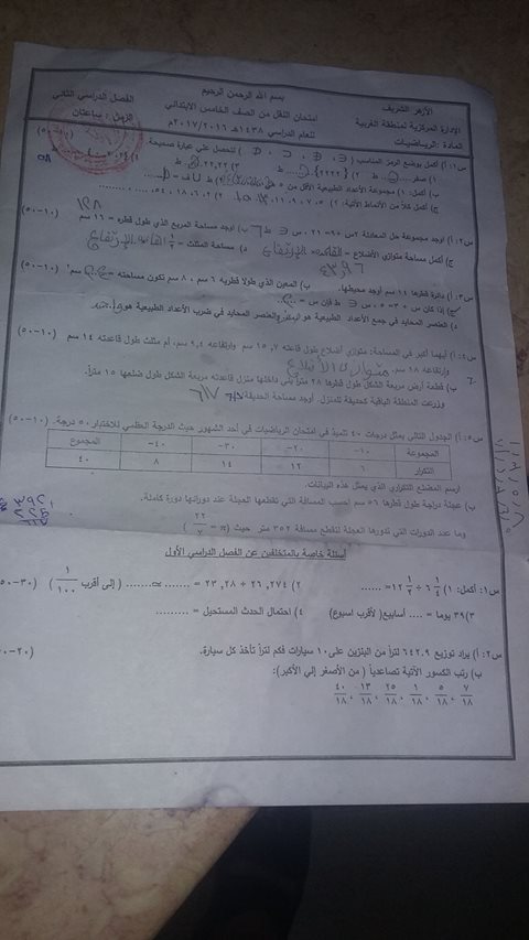 مشاركة هامة- تجميع امتحانات كل المواد للصف الخامس الإبتدائى أخر العام عام 2017 مدارس فعلى و متجدد عام و أزهر 18121710