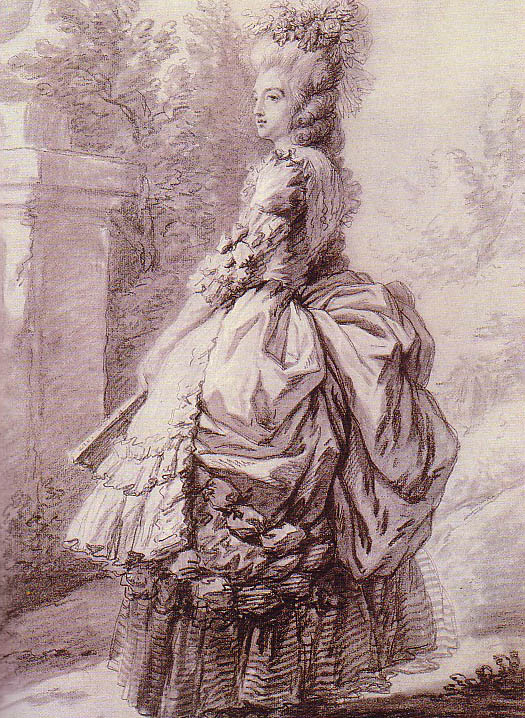 Vigée - Dessin de Marie-Antoinette dans le parc de Versailles, par Elisabeth Vigée Le Brun Vlbmac10