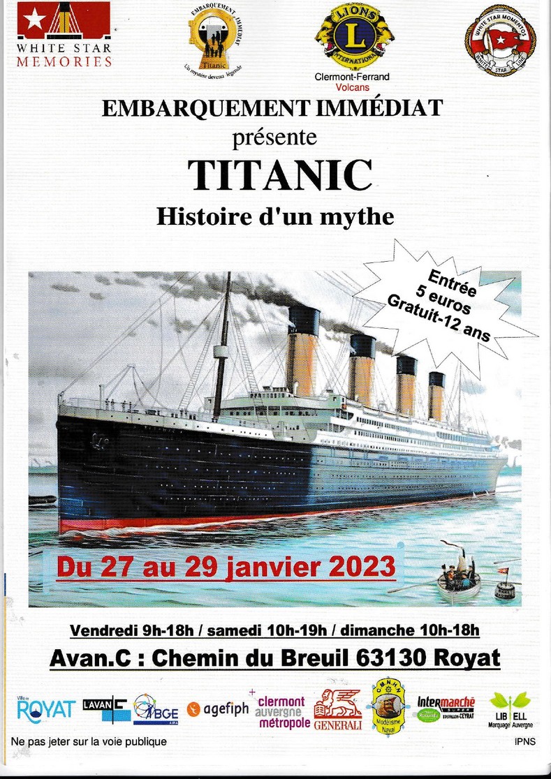 Exposition "Titanic, histoire d'un mythe" en Auvergne Aymeri10
