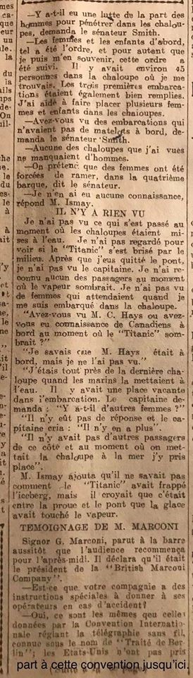 Le naufrage du Titanic fait la une des journaux - Page 5 Devoi193