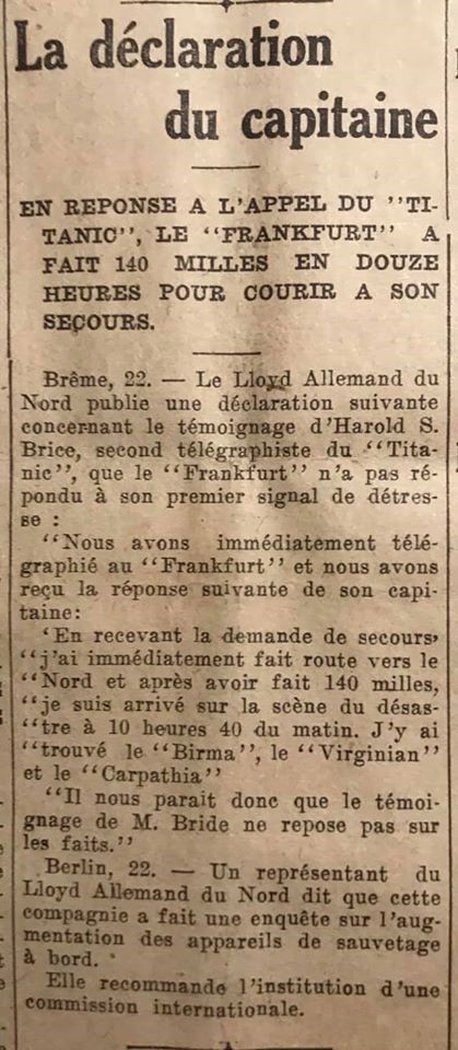 Le naufrage du Titanic fait la une des journaux - Page 5 Devoi224