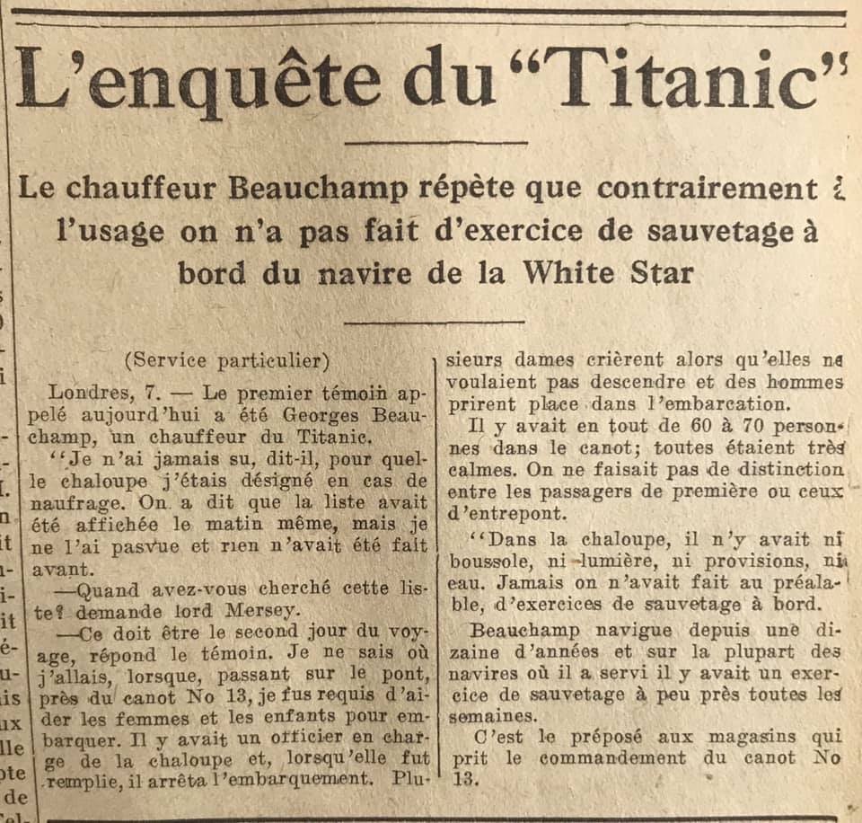 naufrage - Le naufrage du Titanic fait la une des journaux - Page 8 Devoi413