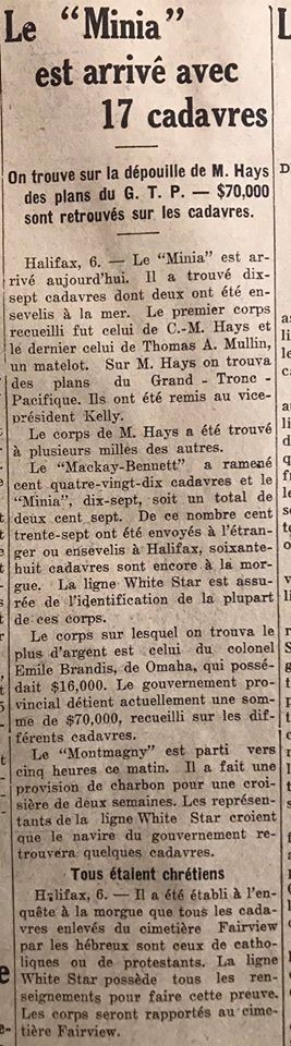 naufrage - Le naufrage du Titanic fait la une des journaux - Page 8 Devoi415