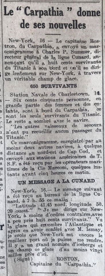 Le naufrage du Titanic fait la une des journaux - Page 3 Devoir44