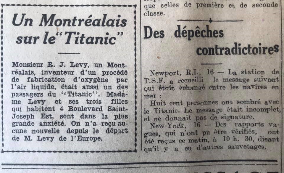 naufrage - Le naufrage du Titanic fait la une des journaux - Page 3 Devoir49