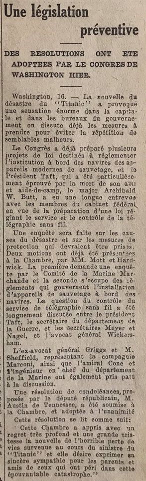 naufrage - Le naufrage du Titanic fait la une des journaux - Page 3 Devoir76