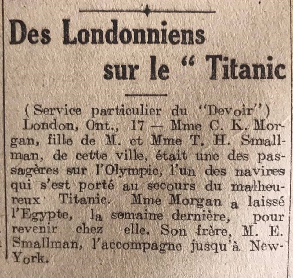 naufrage - Le naufrage du Titanic fait la une des journaux - Page 3 Devoir91