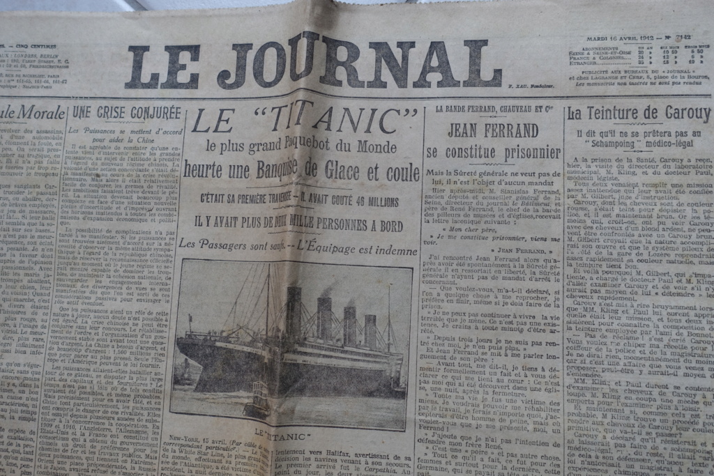 Numéro original "Le Journal" du 16 avril 1912 à vendre ! Journa12