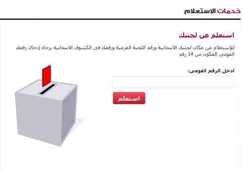 اعرف لجنتك الانتخابية بجميع المحافظات بالرقم القومي  440