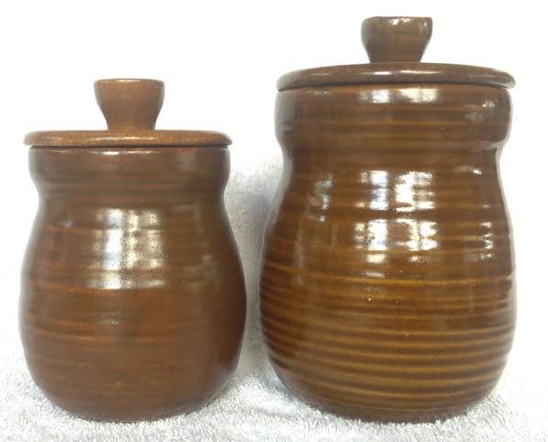 brown - Orzel brown slipcast lidded jar. 2orzel10