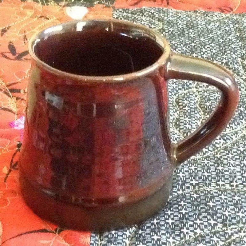 Royal Oak? mug with brilliant turquoise glaze +1 other Ro410