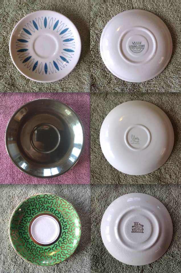 Earthenware Coupe Saucers: 774, 805, 744 Variou10