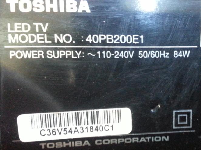 TOSHIBA 40PB200E1 Flash 25Q16CVS, EEprom24c16 -40pb210