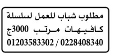 وظائف الاهرام , مطلوب شباب للعمل فى سلسله كافيهات 1712