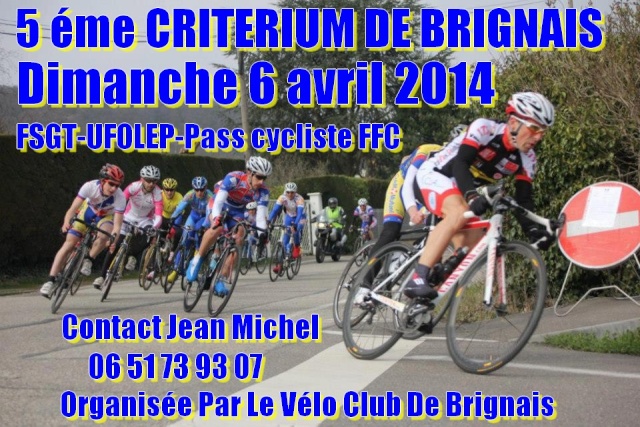 5éme CRITERIUM DE BRIGNAIS Dimanche 6 avril 2014 48414110