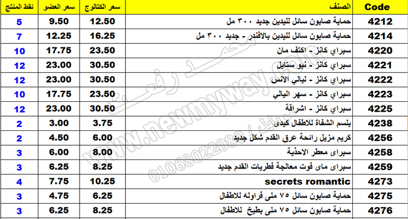  بيان اسعار منتجات ماى واى في شهر مارس 2017  << سعر الكتالوج - سعر العضو - عدد النقاط >> 17_o11