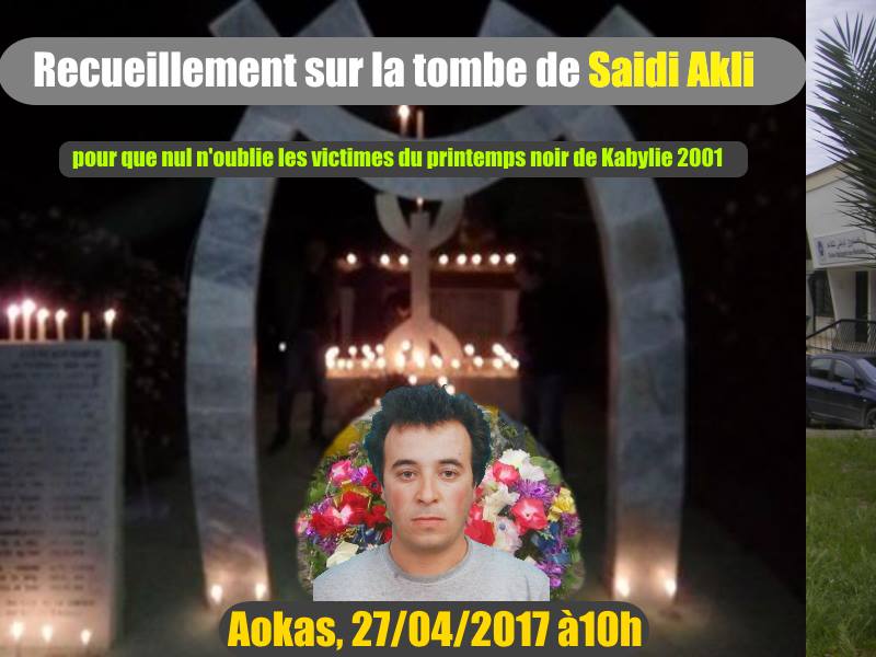 Recueillement sur la tombe de Saidi Akli, victime du printemps noir de Kabylie 2001. 160