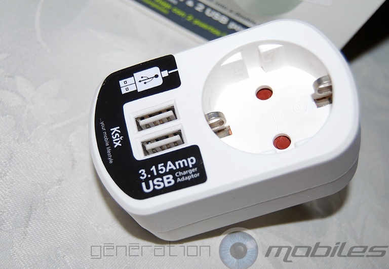 [MOBILEFUN] Test adaptateur ksix USB blanc Prise10