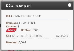 03/12/2013 --- PARIS-VINCENNES --- R1C1 --- Mise 3 € => Gains 0 € Scree121