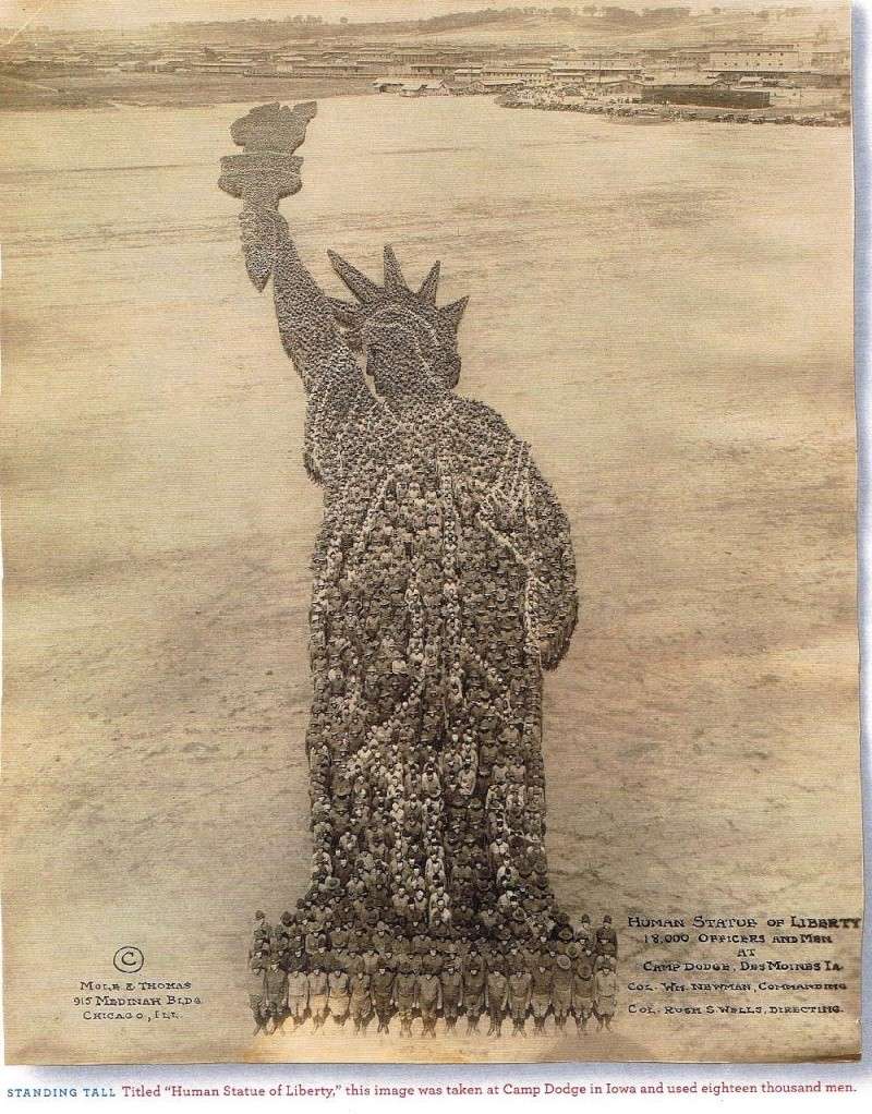 Une photo extraordinaire : Statue de la Liberté en 1918 à l'échelle humaine. Statue10