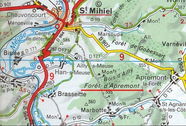 La " Tranchée de la soif " bois d'Ailly, forêt d'Apremont. Ts11