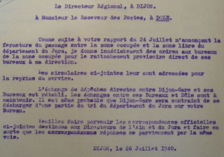 Entre juillet et octobre 1940, une lettre traverse sans encombre la Ligne de démarcation  26_7_410