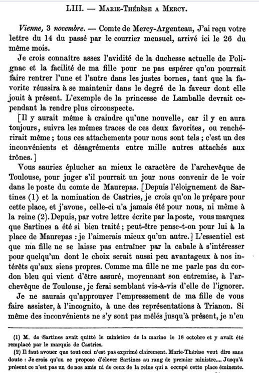 03 novembre 1780: Marie-Thérèse à Mercy  121