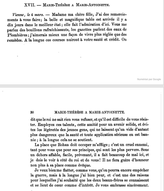 04 mars 1777: Marie-Thérèse à Marie-Antoinette 132