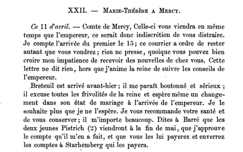 11 avril 1777: Marie-Thérèse à Mercy 137