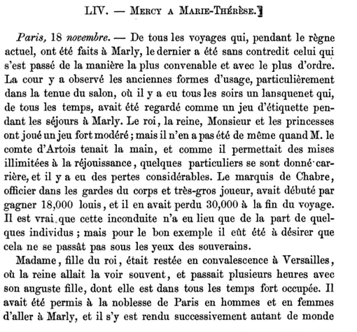 18 novembre 1780: Mercy à Marie-Thérèse 150