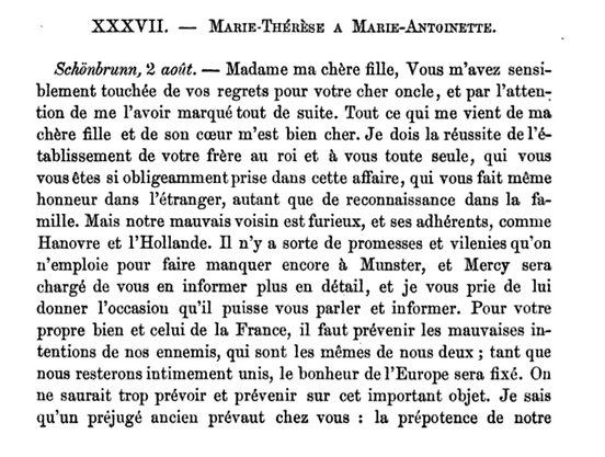 02 août 1780: Marie-Thérèse à Marie-Antoinette 155