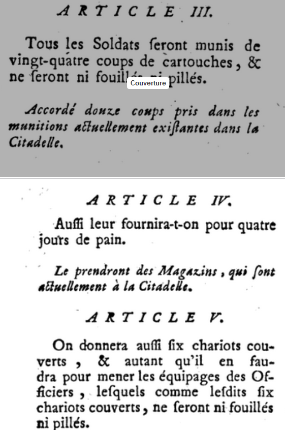 31 mai 1746: La capitulation est signée 415