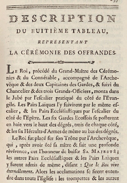11 juin 1775: Sacre de Louis XVI en la cathédrale de Reims (Le Roi conduit au Trône) Captur29