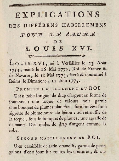 11 juin 1775: Sacre de Louis XVI en la cathédrale de Reims (L'habillement du Roi)  Captur58