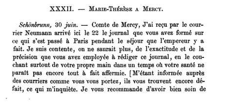 30 juin 1777:  Marie-Thérèse à Mercy Captur82